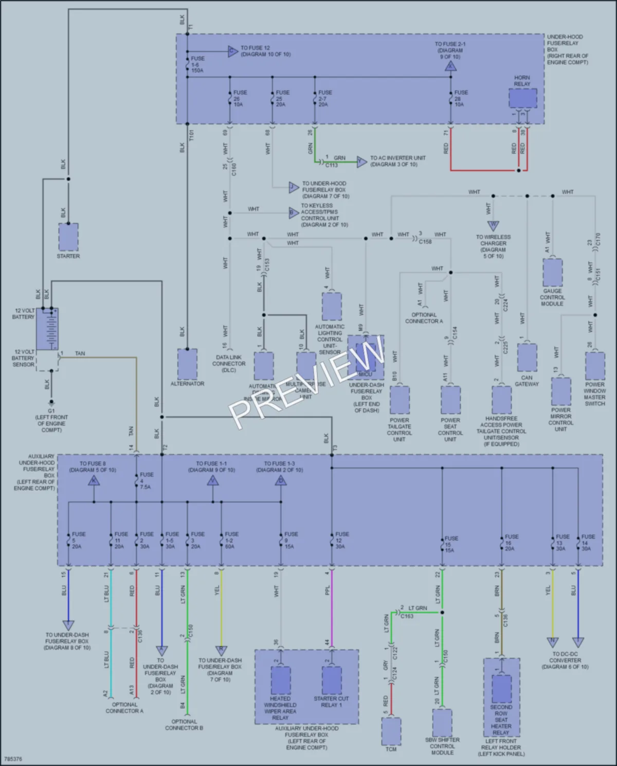 2022 Honda Passport Power Distribution wiring diagram preview