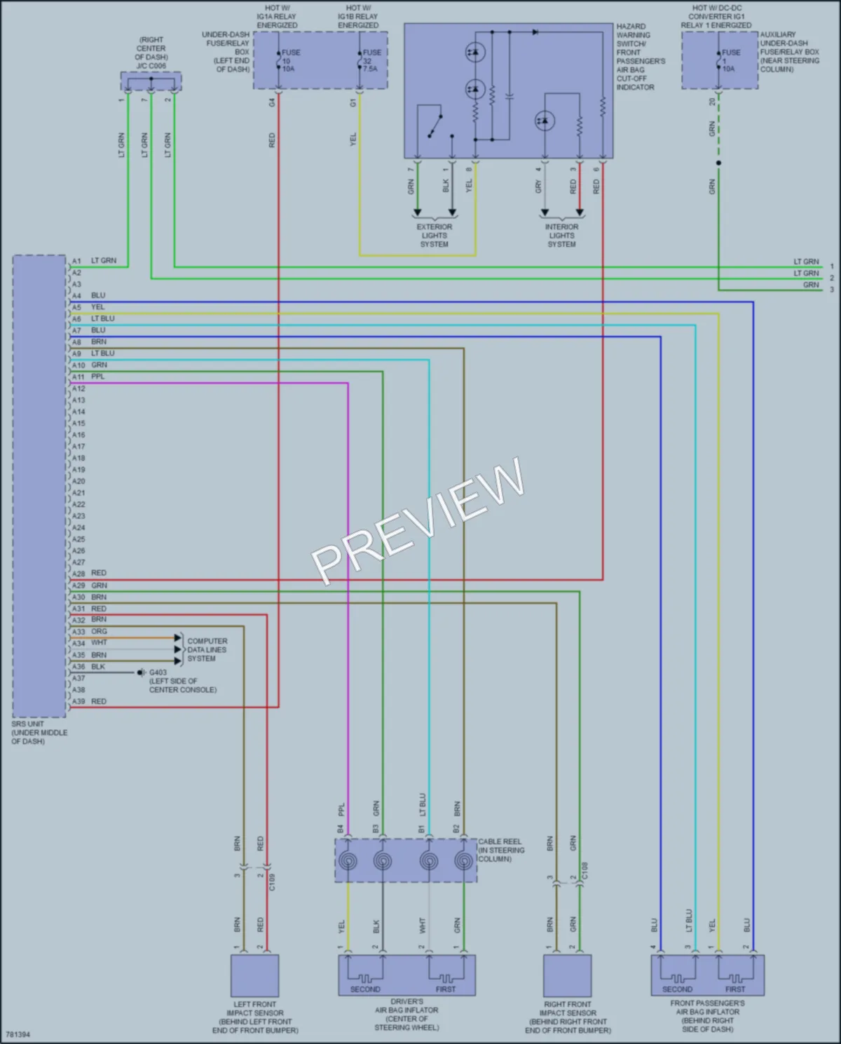 2022 Honda Passport Supplemental Restraints wiring diagram preview
