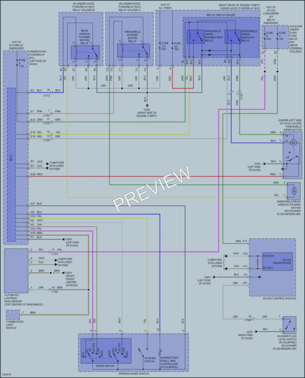 2022 Honda Passport Wiper Washer wiring diagram preview