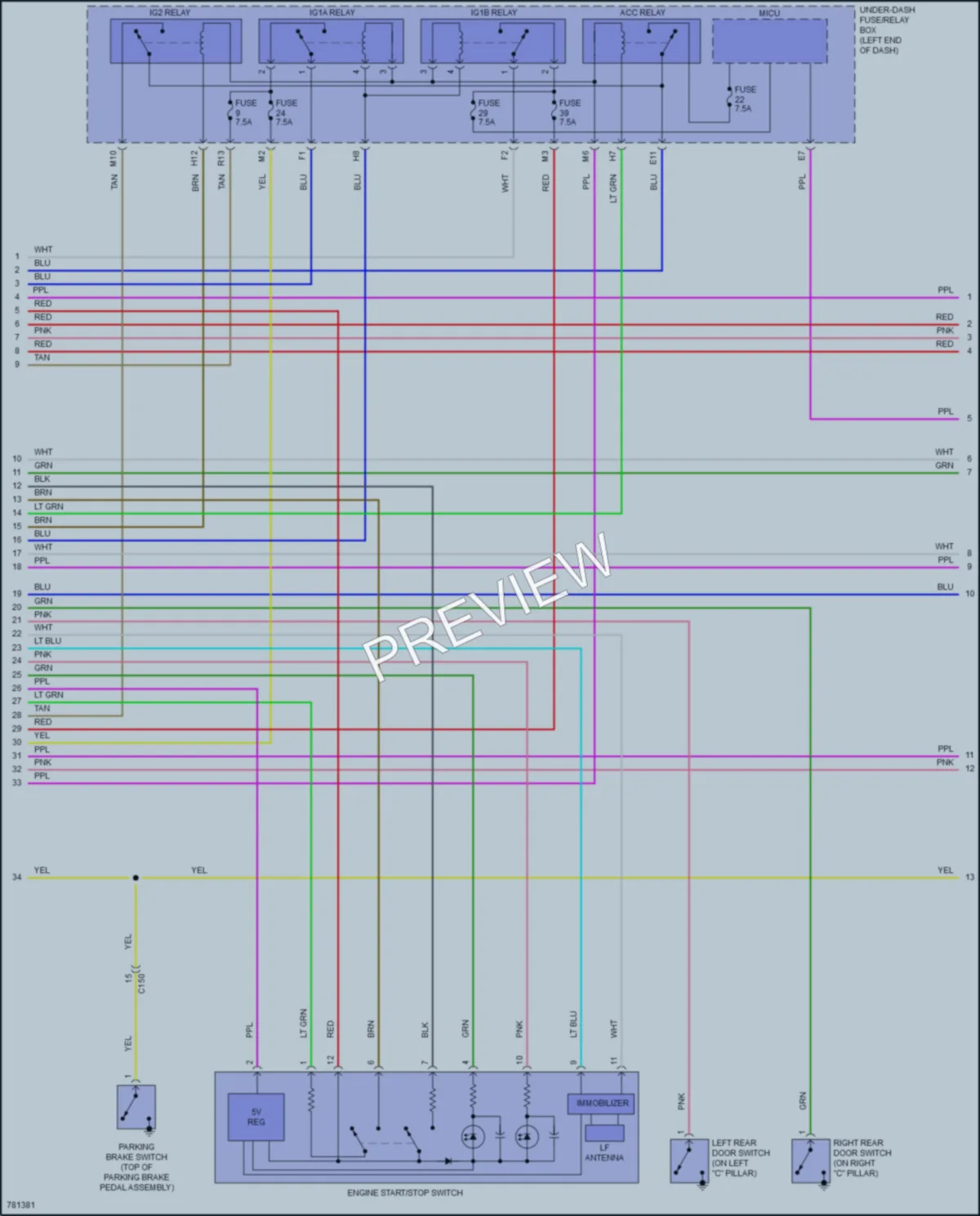 2022 Honda Pilot Anti Theft wiring diagram preview