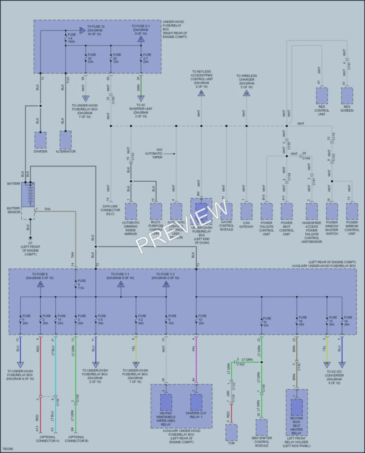 2022 Honda Pilot Power Distribution wiring diagram preview