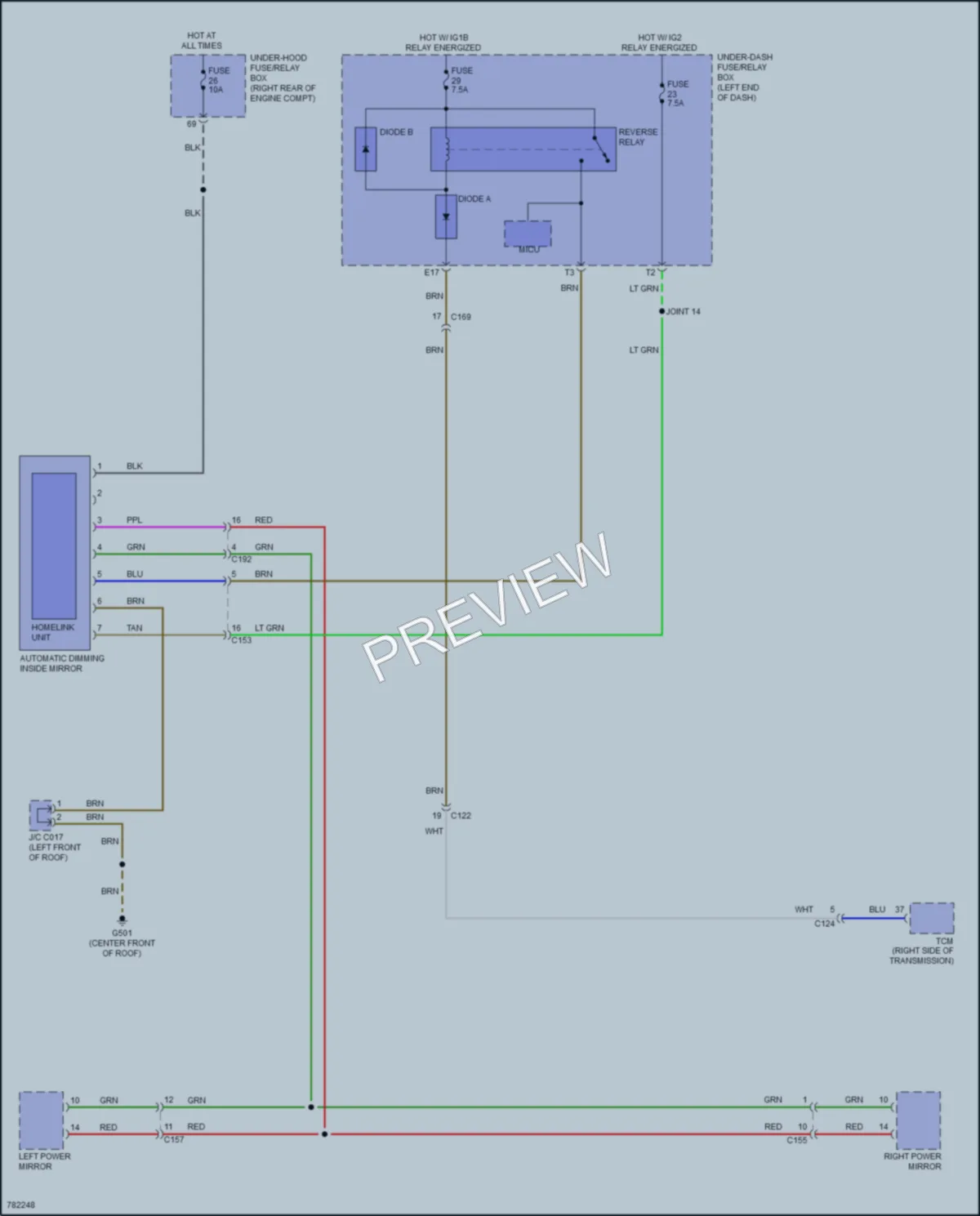 2022 Honda Pilot Power Mirrors wiring diagram preview