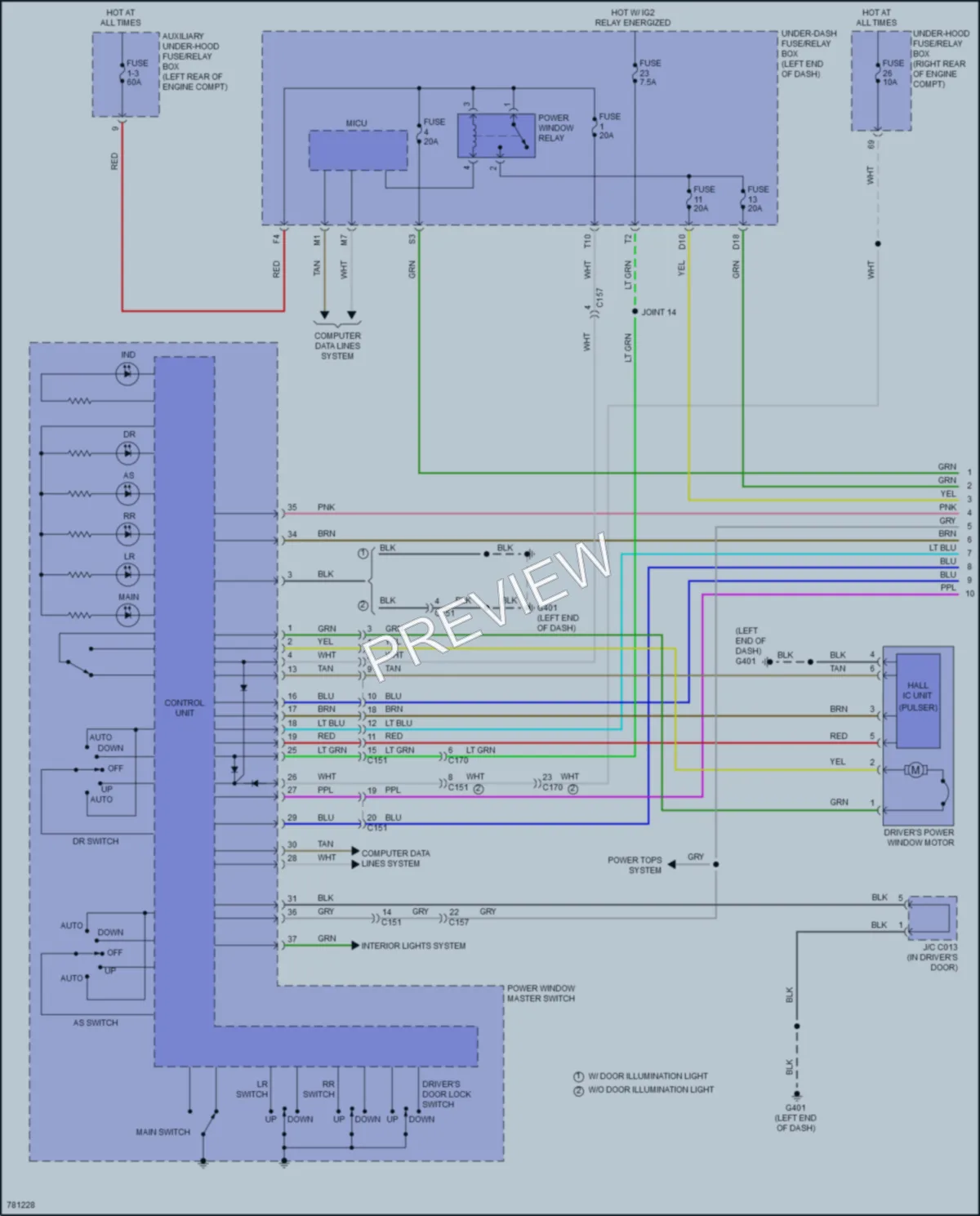 2022 Honda Pilot Power Windows wiring diagram preview