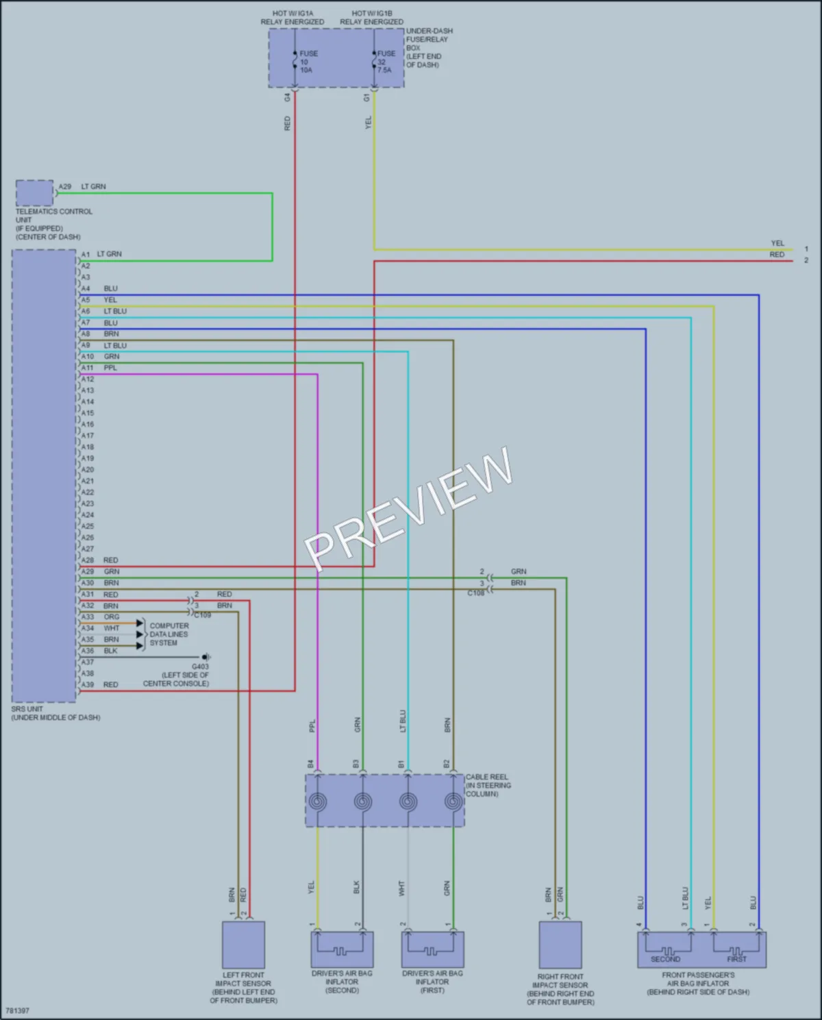 2022 Honda Pilot Supplemental Restraints wiring diagram preview