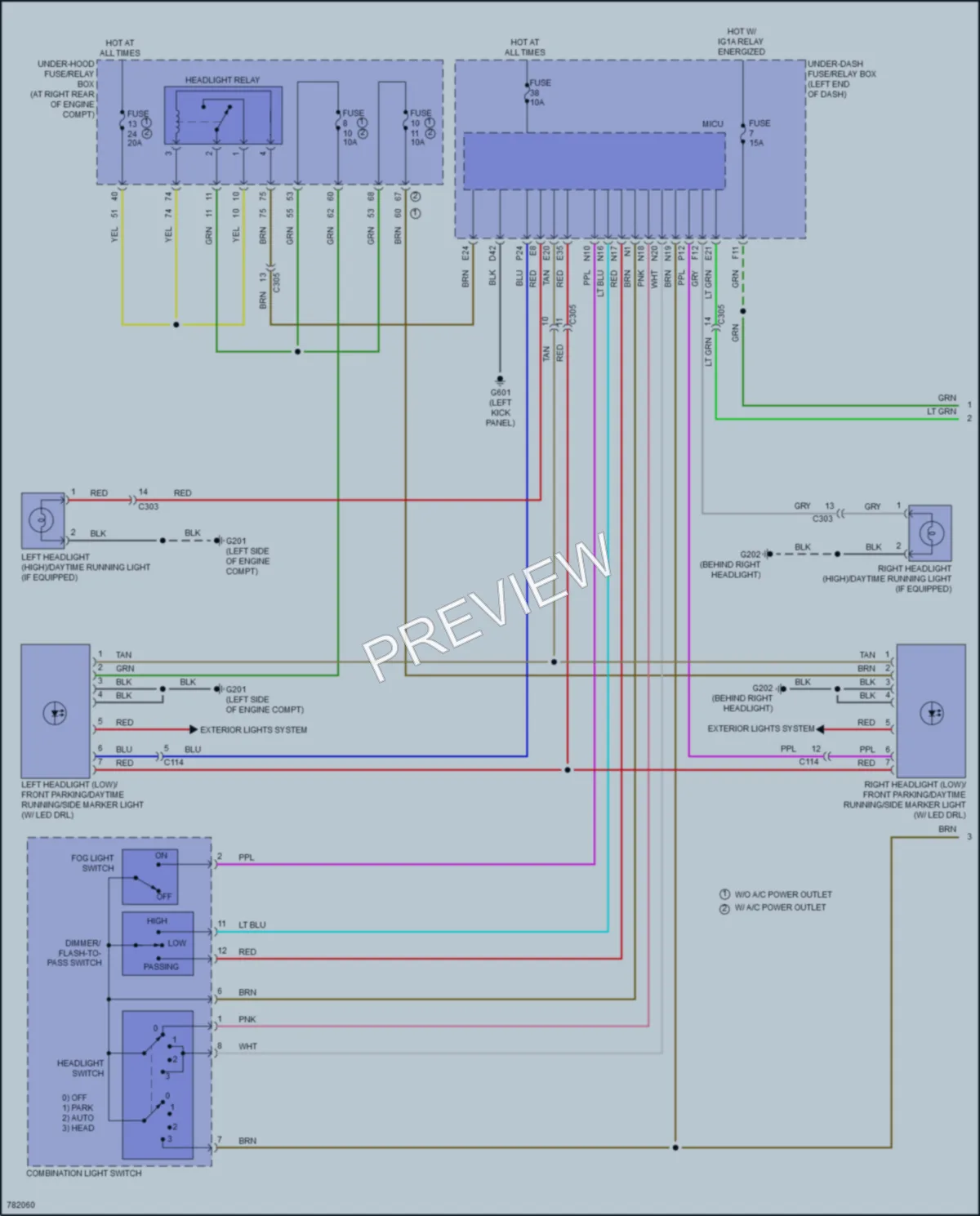 2022 Honda Ridgeline Headlights wiring diagram preview