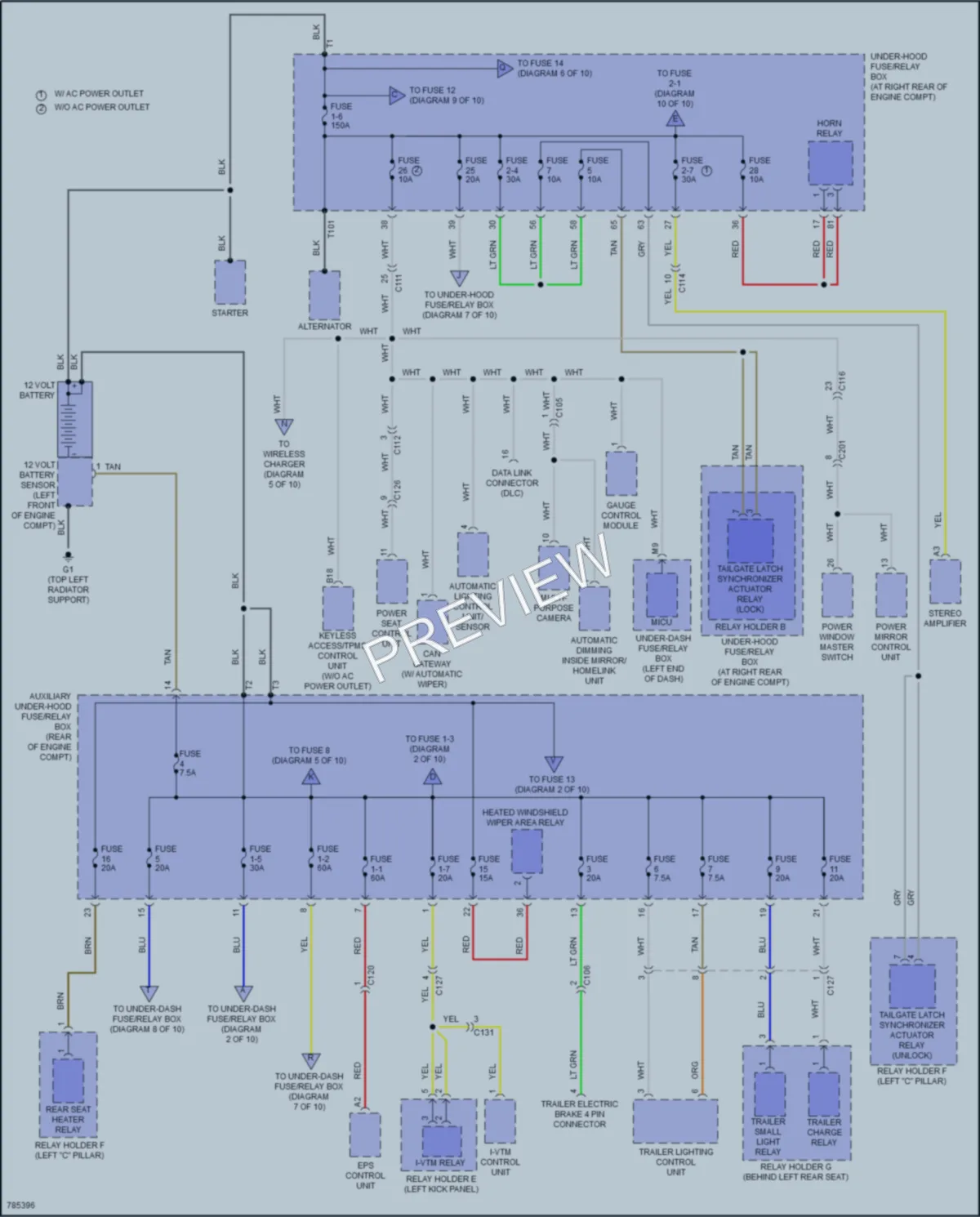 2022 Honda Ridgeline Power Distribution wiring diagram preview