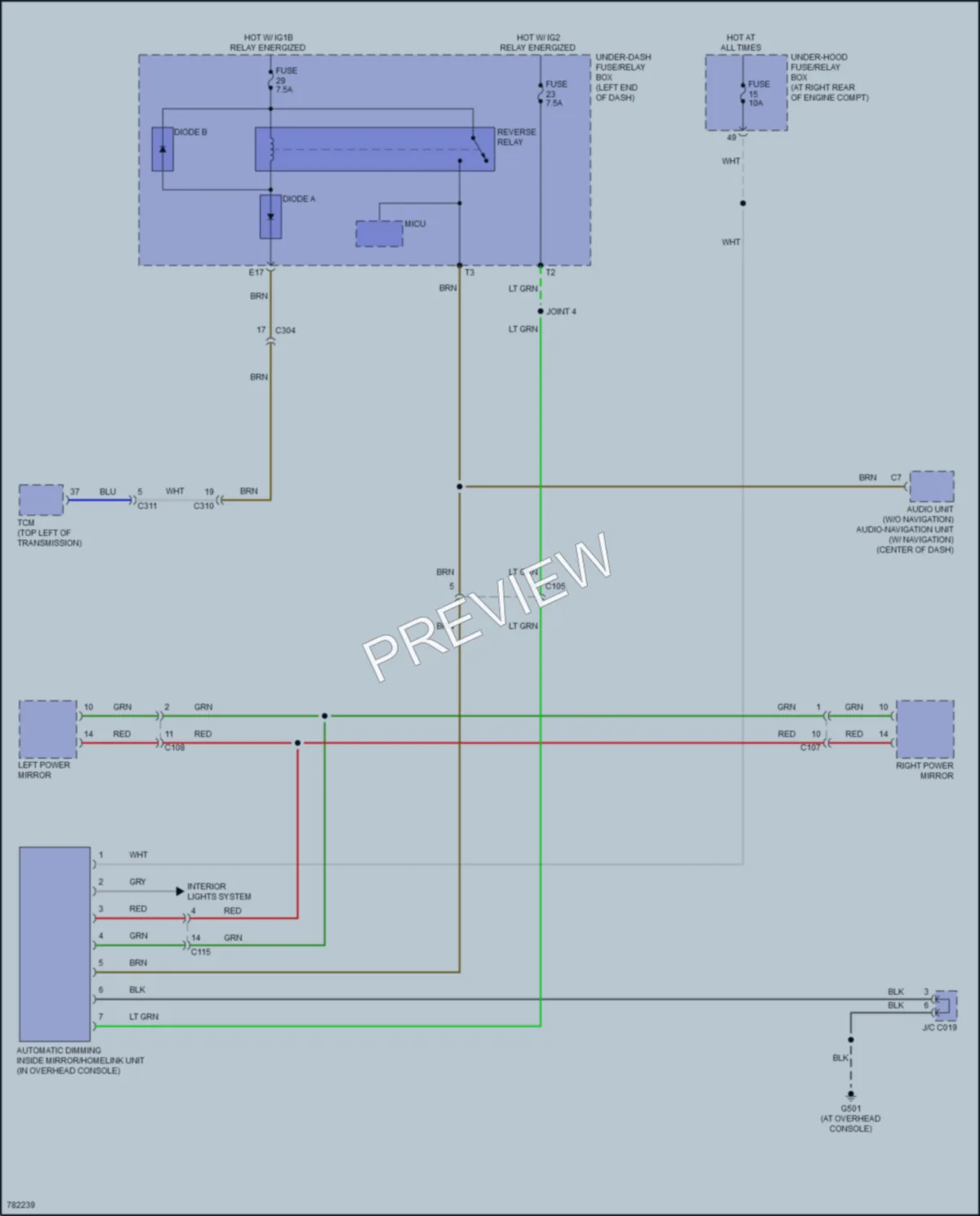2022 Honda Ridgeline Power Mirrors wiring diagram preview