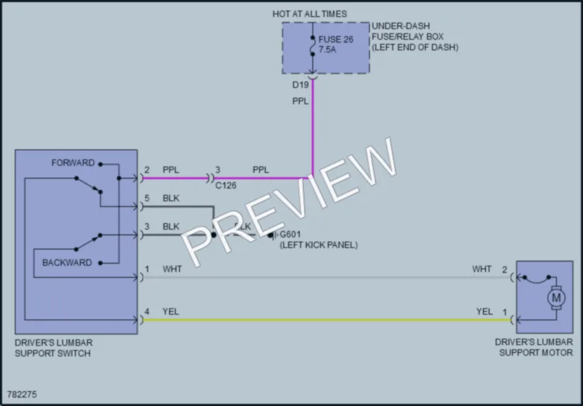 2022 Honda Ridgeline Power Seats wiring diagram preview