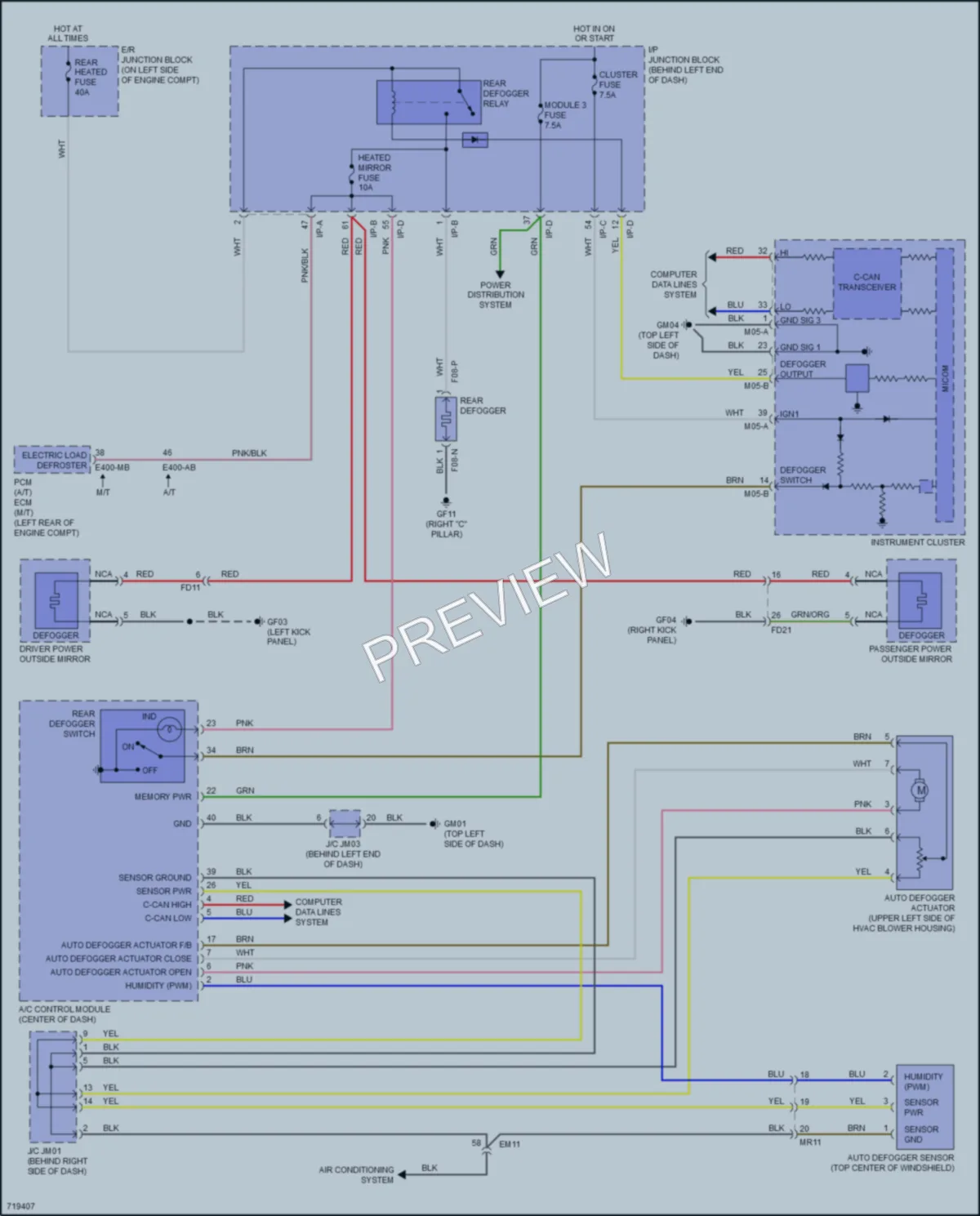 2022 Hyundai Accent Defoggers wiring diagram preview