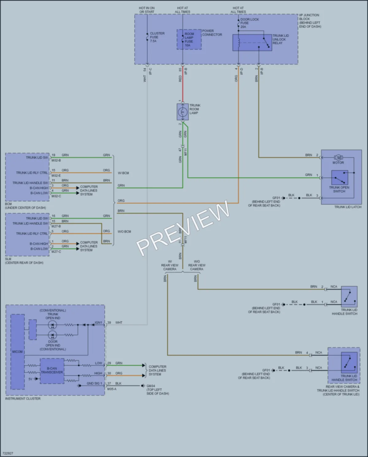 2022 Hyundai Accent Trunk Tailgate Fuel Door wiring diagram preview