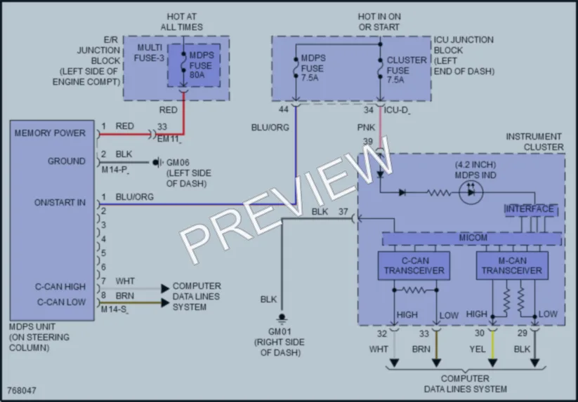2022 Hyundai Elantra Electronic Power Steering wiring diagram preview