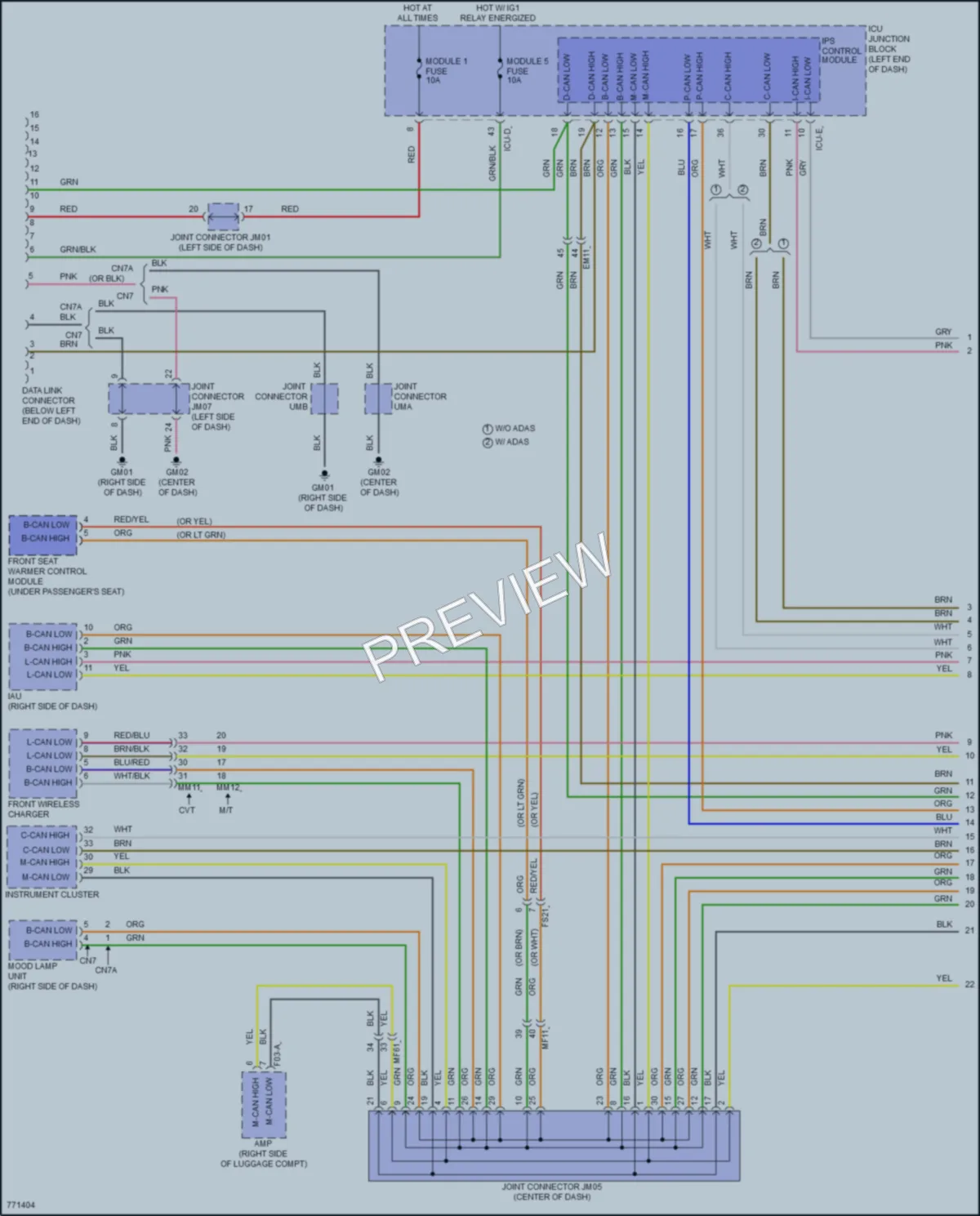 2022 Hyundai ElantraHybrid Computer Data Lines wiring diagram preview