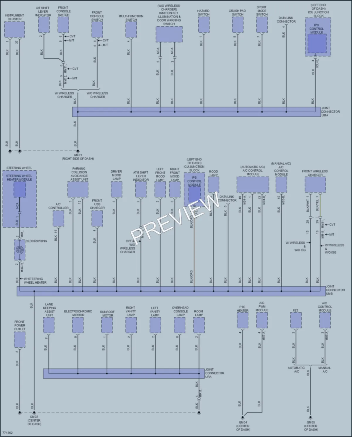 2022 Hyundai ElantraHybrid Ground Distribution wiring diagram preview