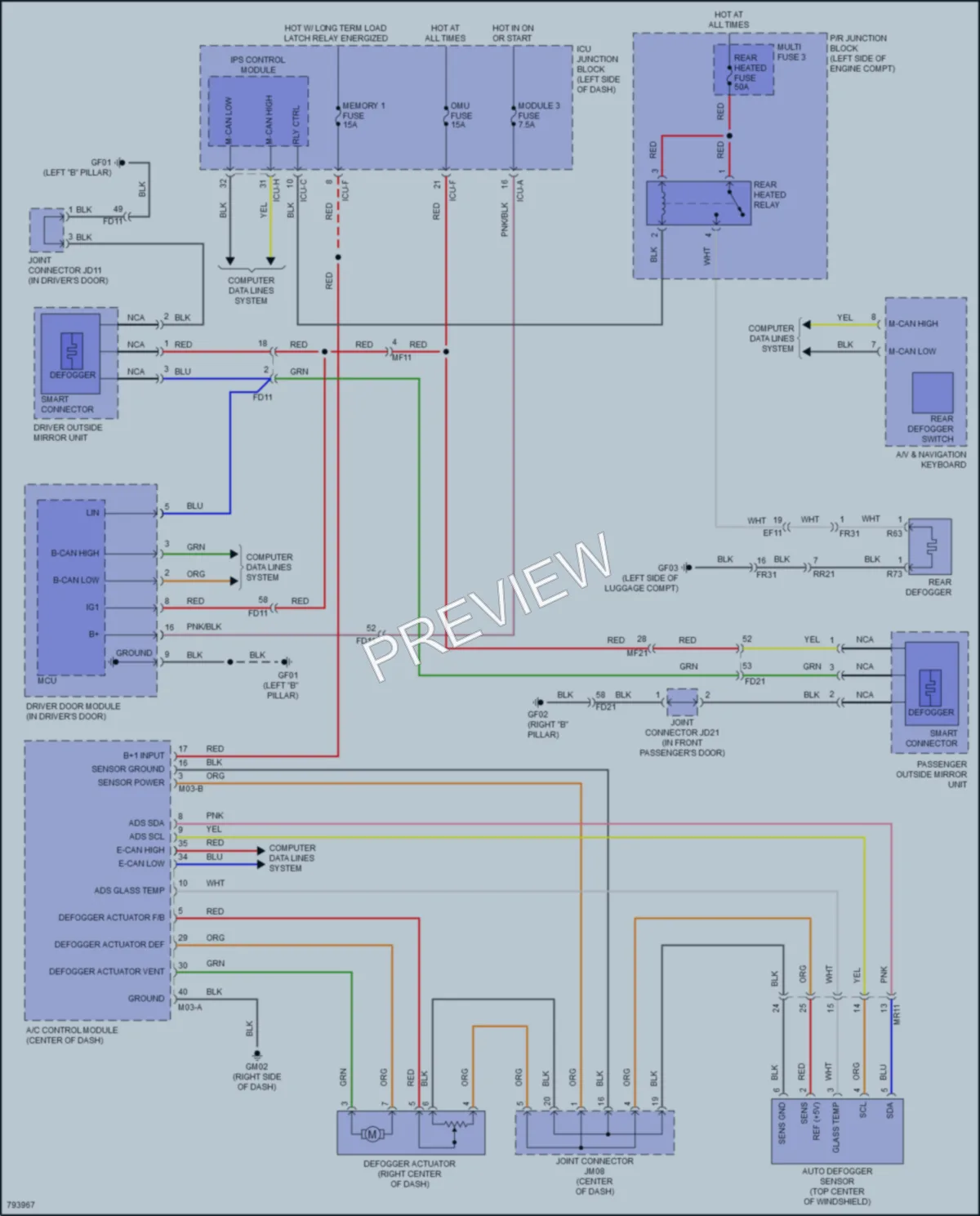 2022 Hyundai Ioniq5 Defoggers wiring diagram preview
