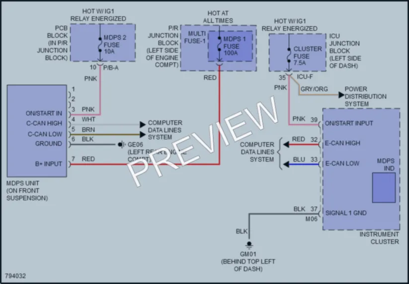 2022 Hyundai Ioniq5 Electronic Power Steering wiring diagram preview