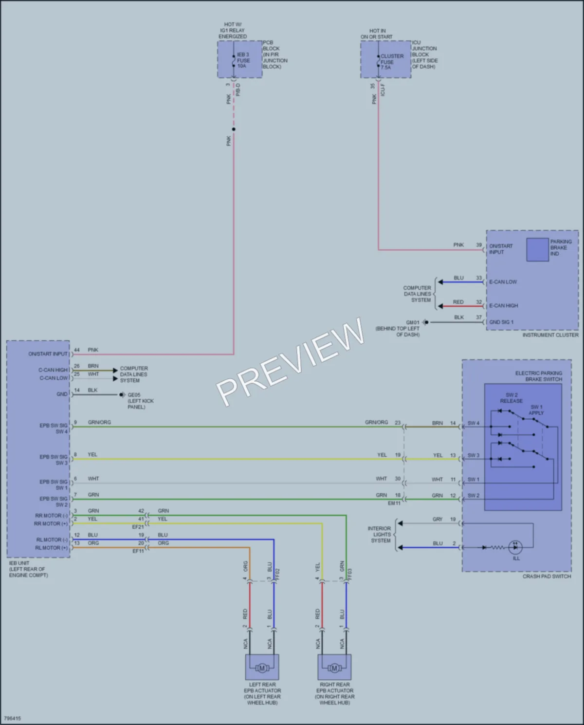 2022 Hyundai Ioniq5 Shift Interlock wiring diagram preview