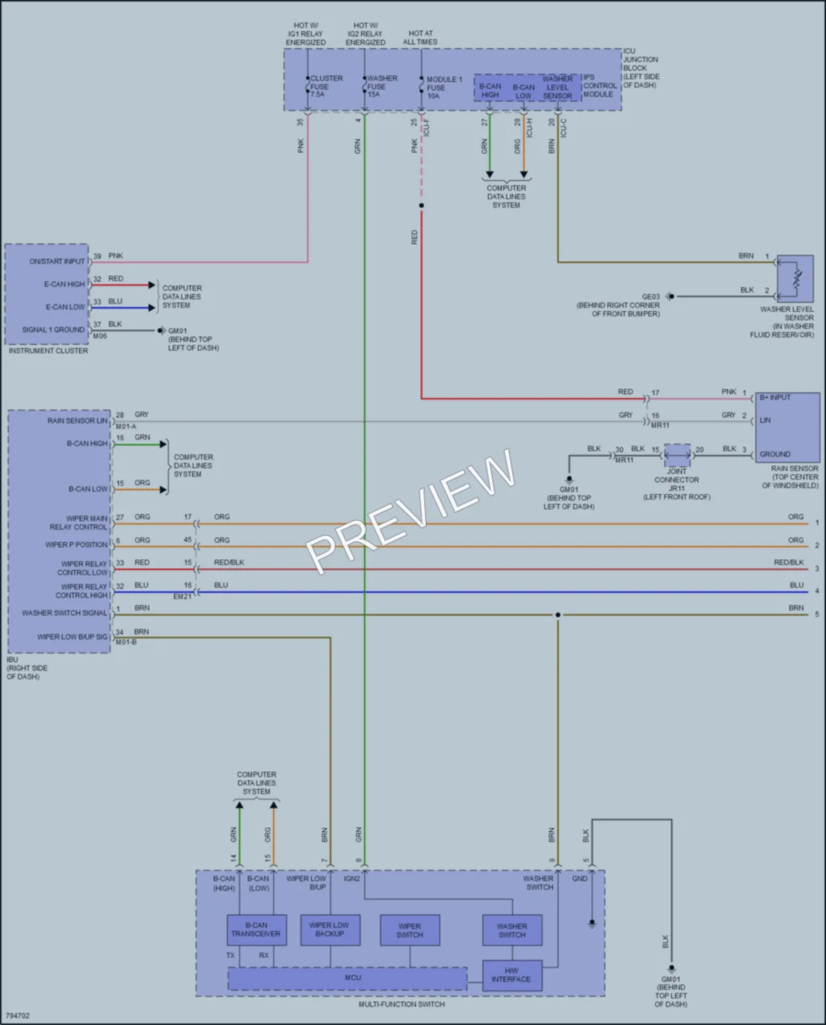 2022 Hyundai Ioniq5 Wiper Washer wiring diagram preview
