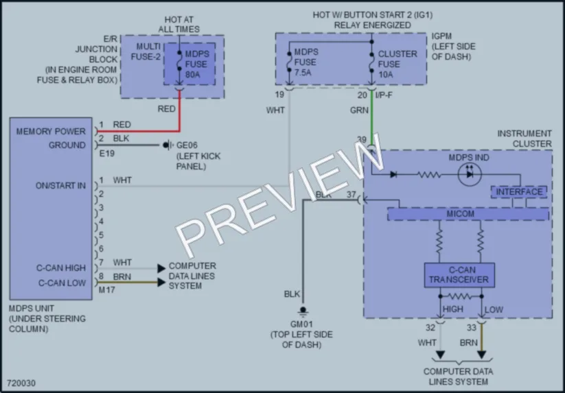 2022 Hyundai IoniqHybrid Electronic Power Steering wiring diagram preview