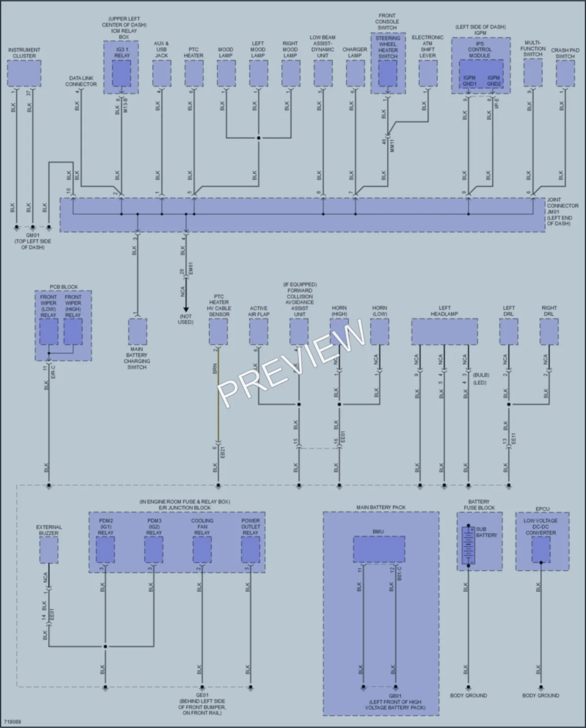 2022 Hyundai IoniqHybrid Ground Distribution wiring diagram preview
