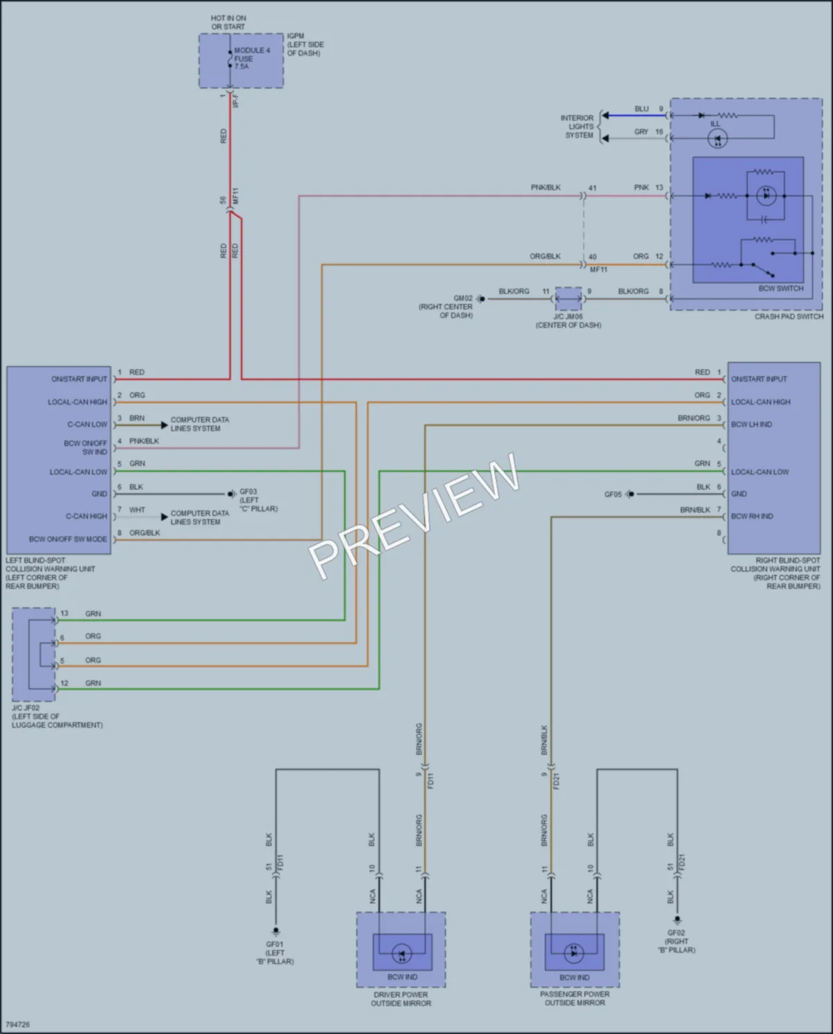 2022 Hyundai Kona Navigation wiring diagram preview