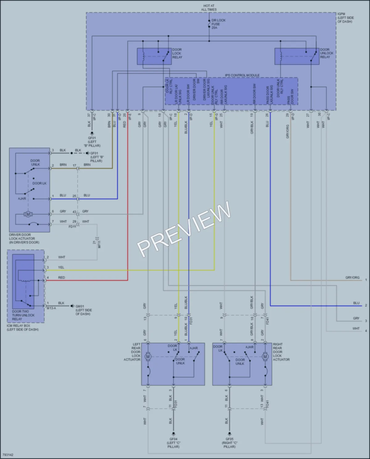 2022 Hyundai Kona Power Door Locks wiring diagram preview
