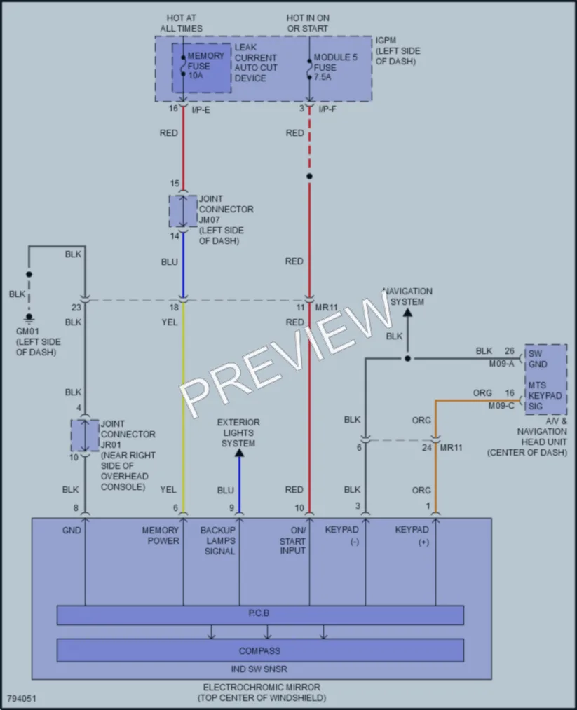 2022 Hyundai Kona Power Mirrors wiring diagram preview