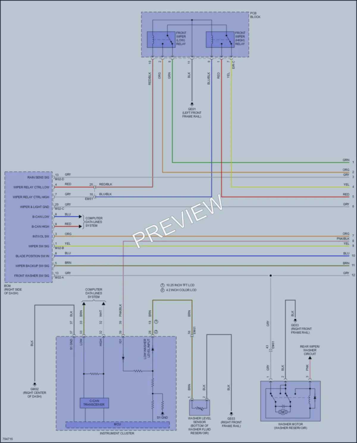 2022 Hyundai Kona Wiper Washer wiring diagram preview