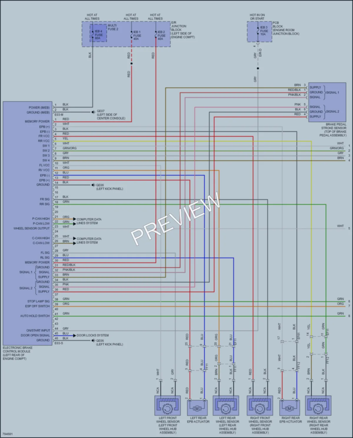 2022 Hyundai KonaElectric Anti Lock Brakes wiring diagram preview