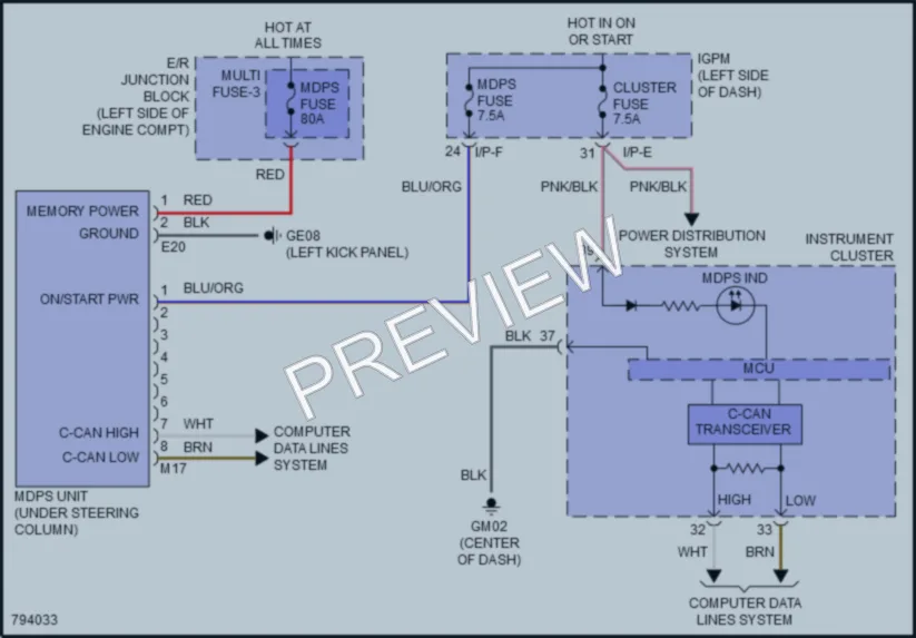 2022 Hyundai KonaElectric Electronic Power Steering wiring diagram preview