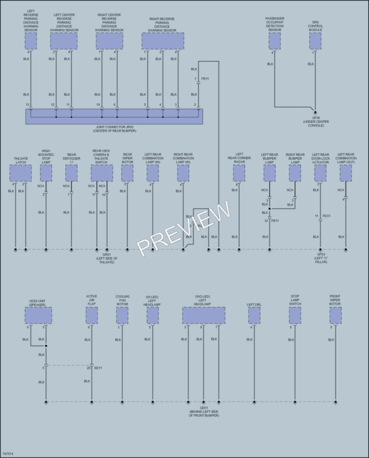 2022 Hyundai KonaElectric Ground Distribution wiring diagram preview