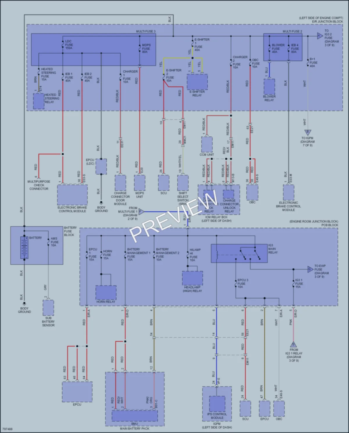 2022 Hyundai KonaElectric Power Distribution wiring diagram preview