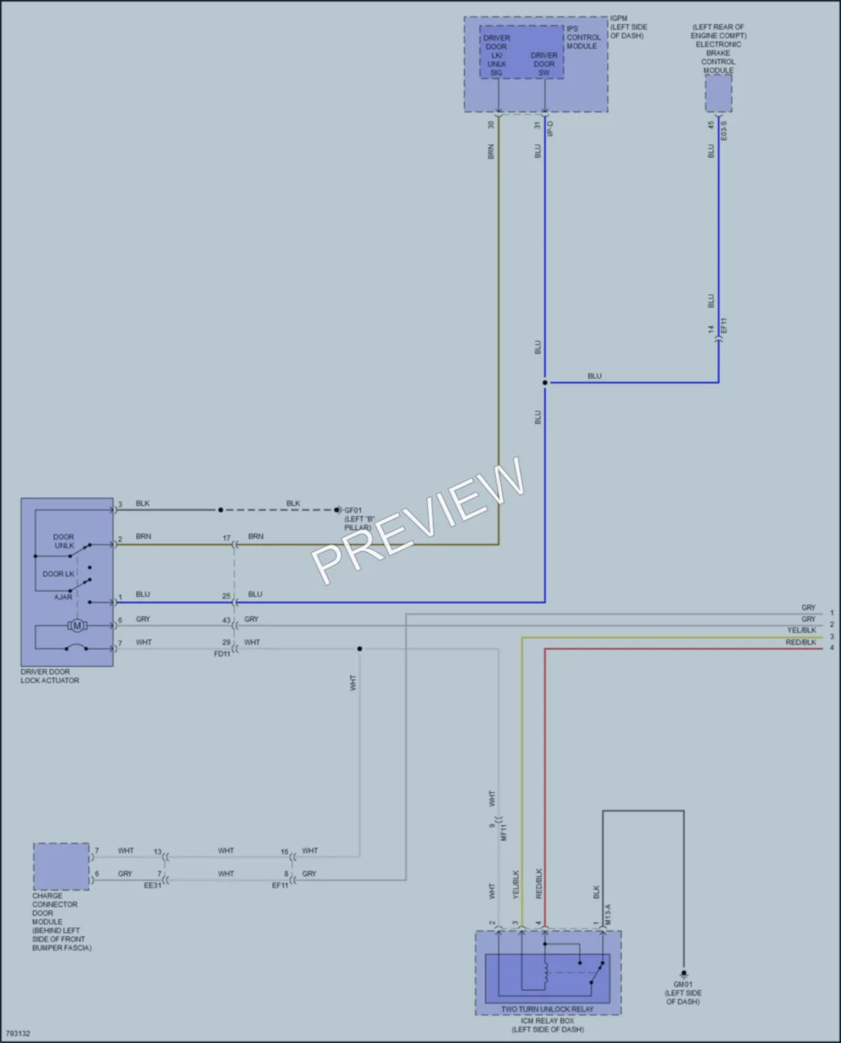 2022 Hyundai KonaElectric Power Door Locks wiring diagram preview
