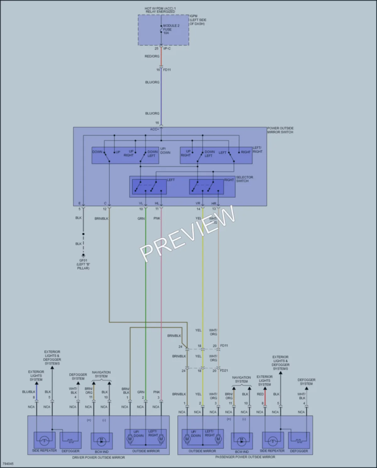 2022 Hyundai KonaElectric Power Mirrors wiring diagram preview