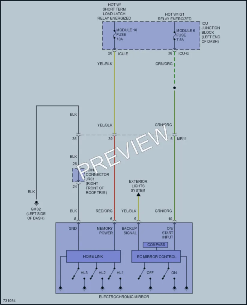 2022 Hyundai Palisade Power Mirrors wiring diagram preview