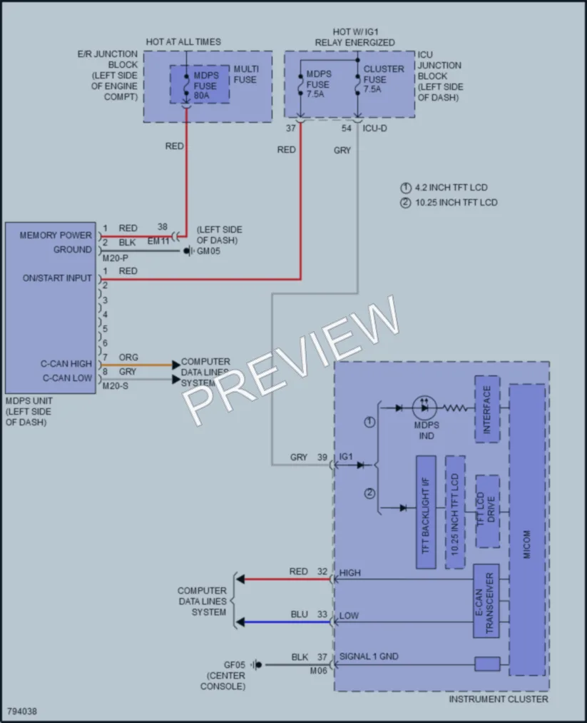 2022 Hyundai SantaCruz Electronic Power Steering wiring diagram preview