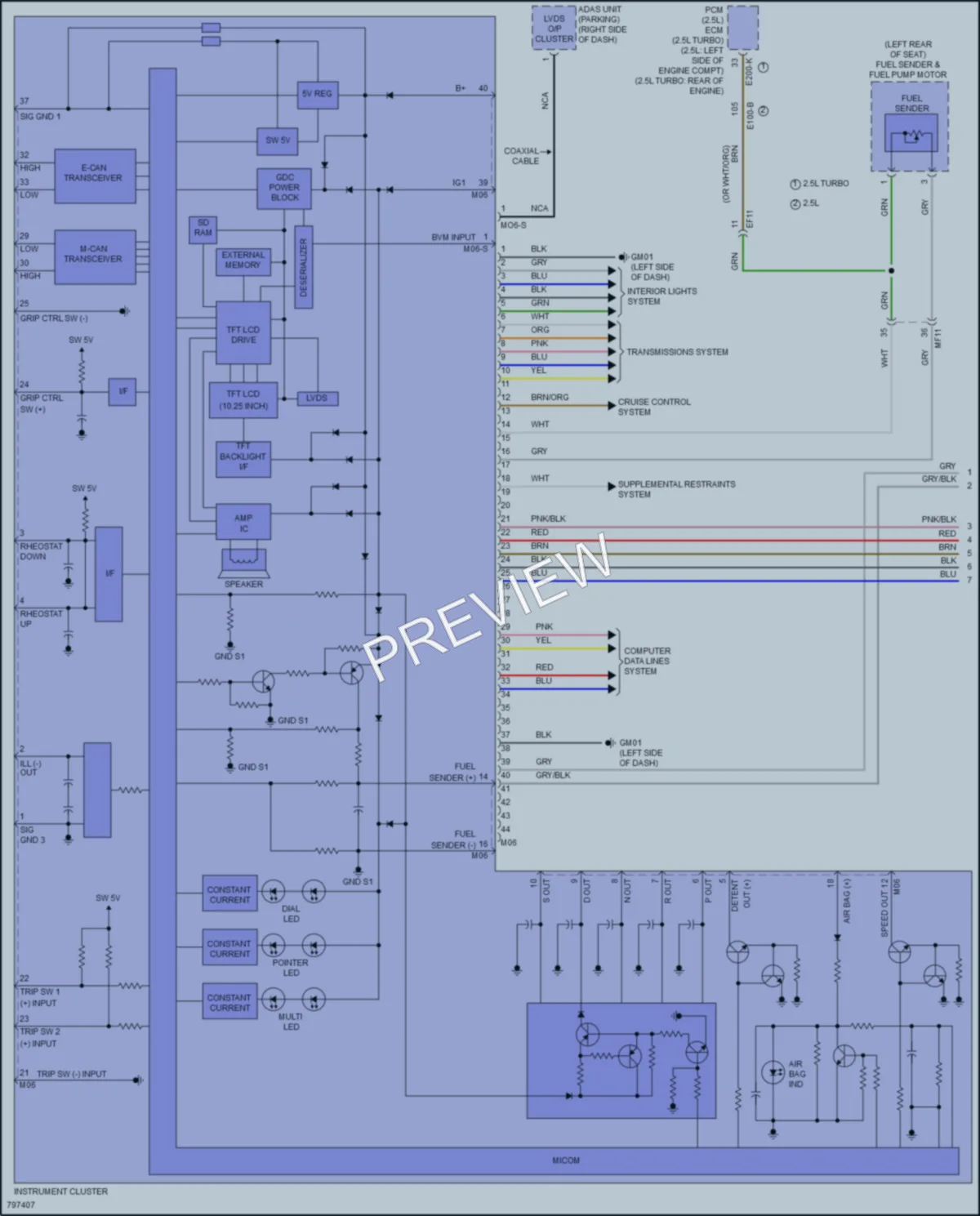 2022 Hyundai SantaCruz Instrument Cluster wiring diagram preview