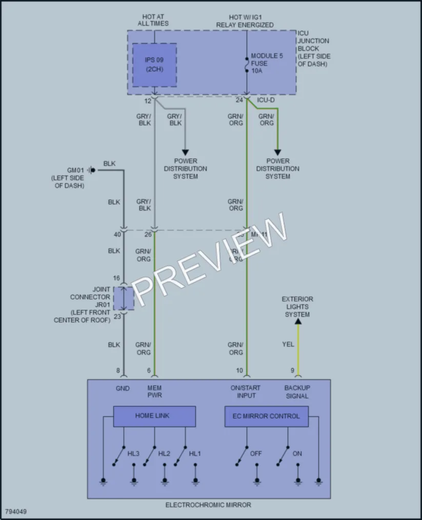 2022 Hyundai SantaCruz Power Mirrors wiring diagram preview