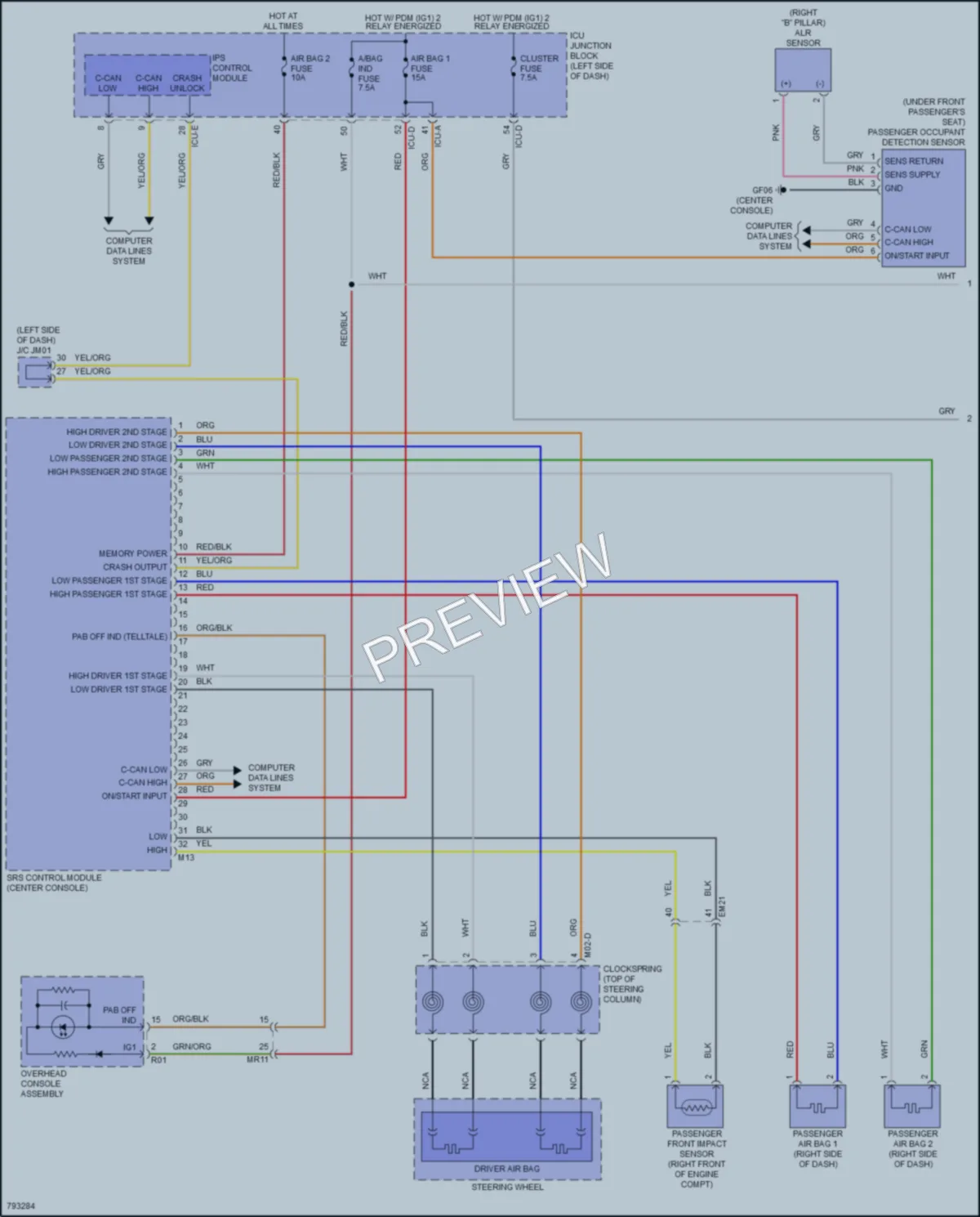 2022 Hyundai SantaCruz Supplemental Restraints wiring diagram preview