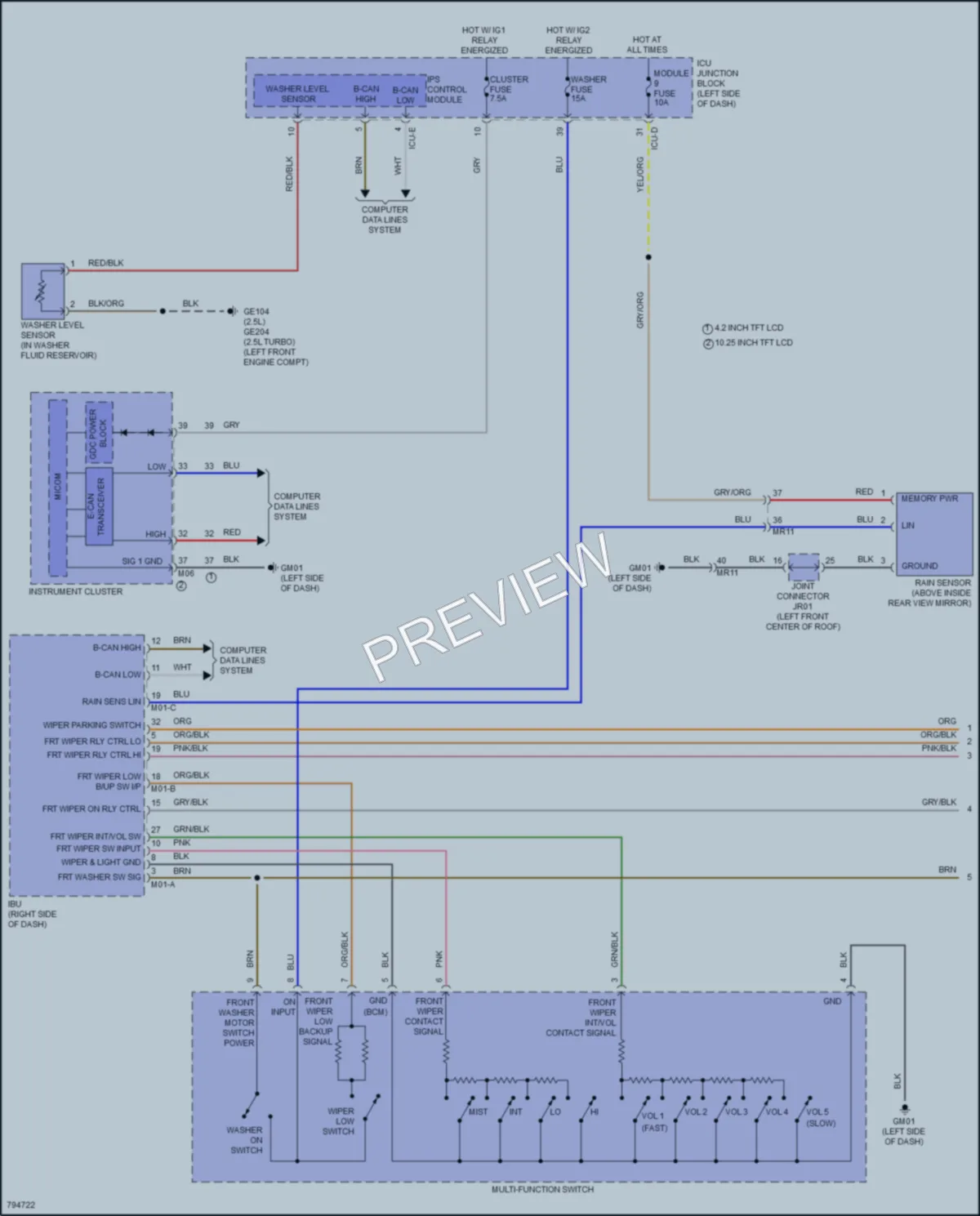 2022 Hyundai SantaCruz Wiper Washer wiring diagram preview