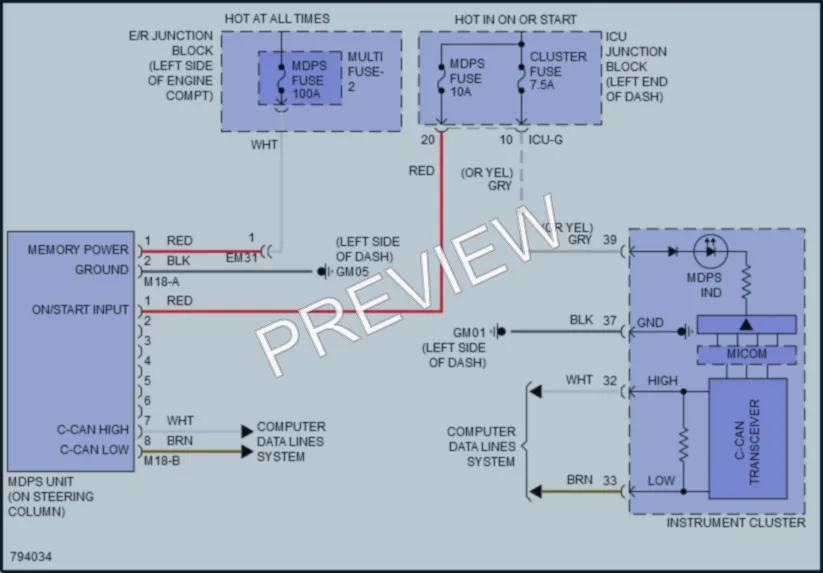2022 Hyundai SantaFe Electronic Power Steering wiring diagram preview