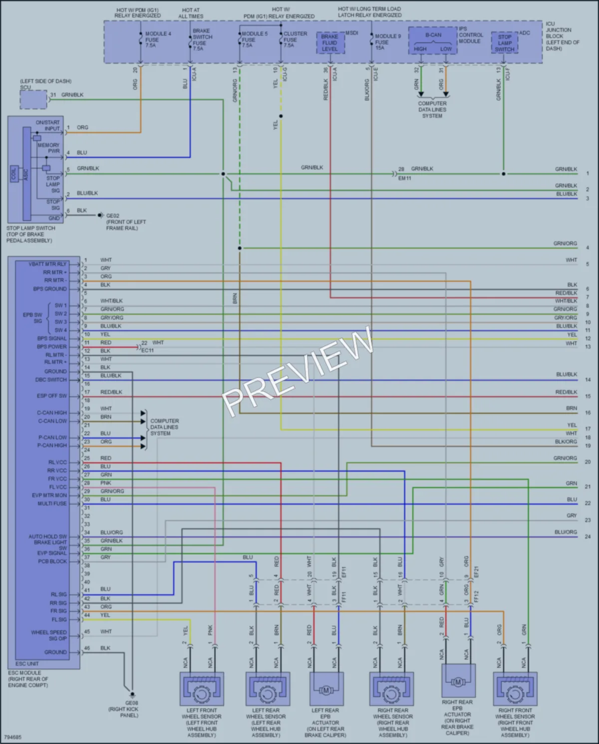 2022 Hyundai SantaFeHybrid Anti Lock Brakes wiring diagram preview