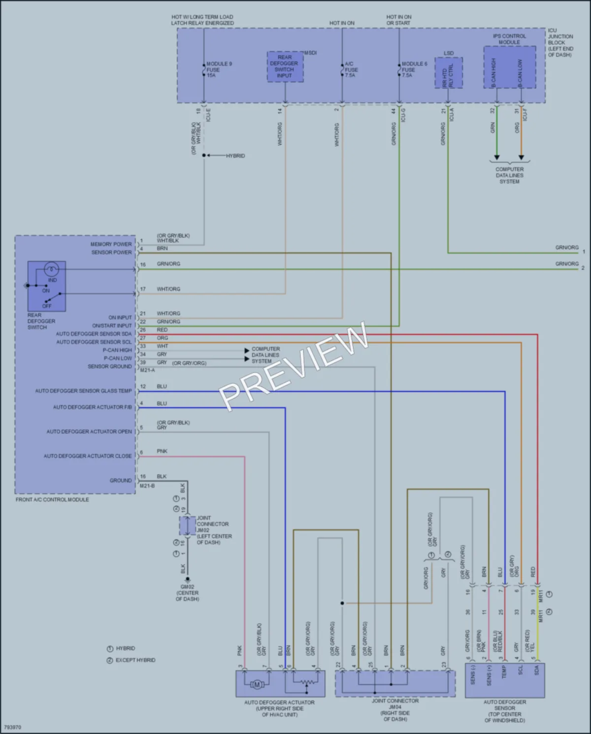 2022 Hyundai SantaFeHybrid Defoggers wiring diagram preview