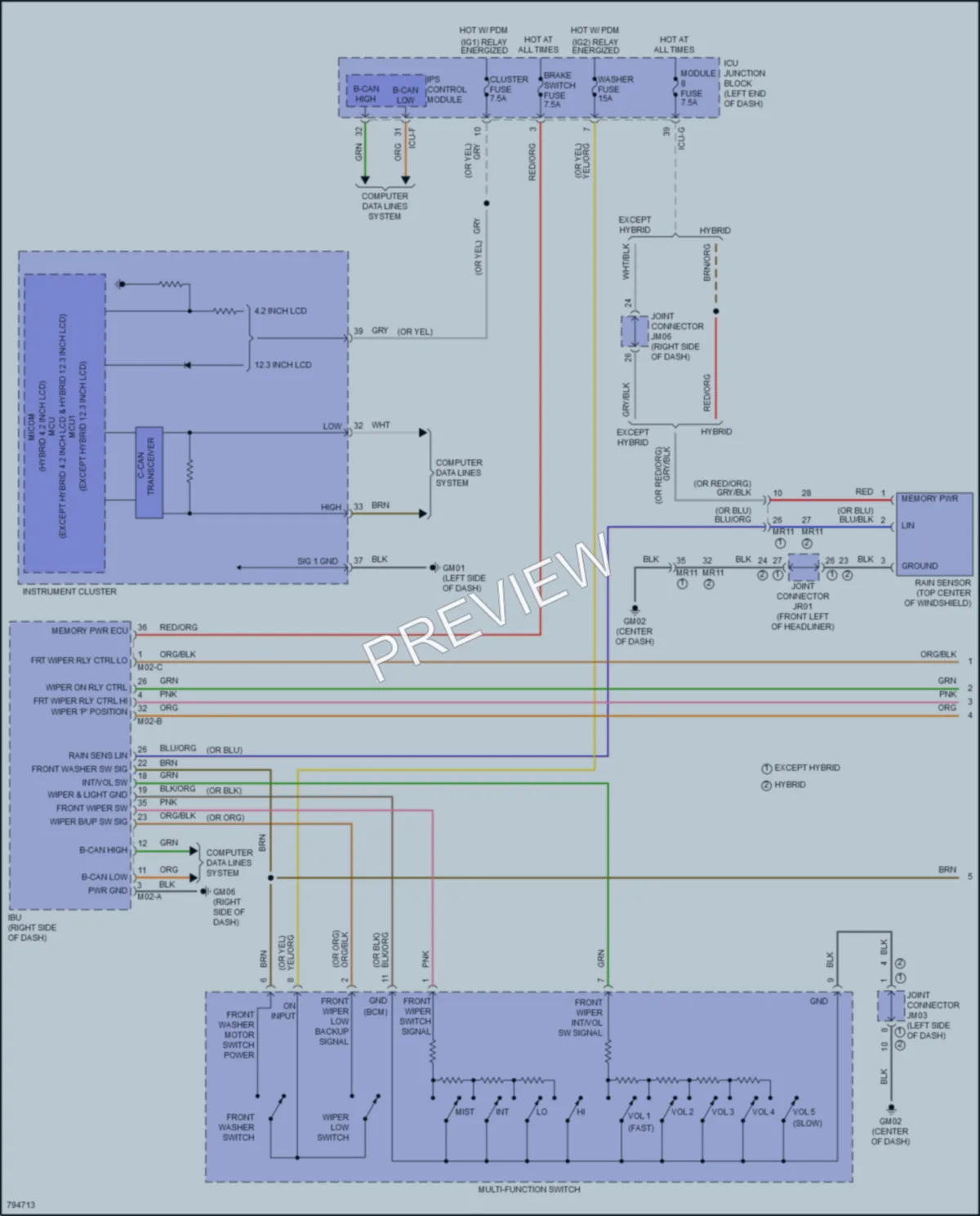 2022 Hyundai SantaFeHybrid Wiper Washer wiring diagram preview