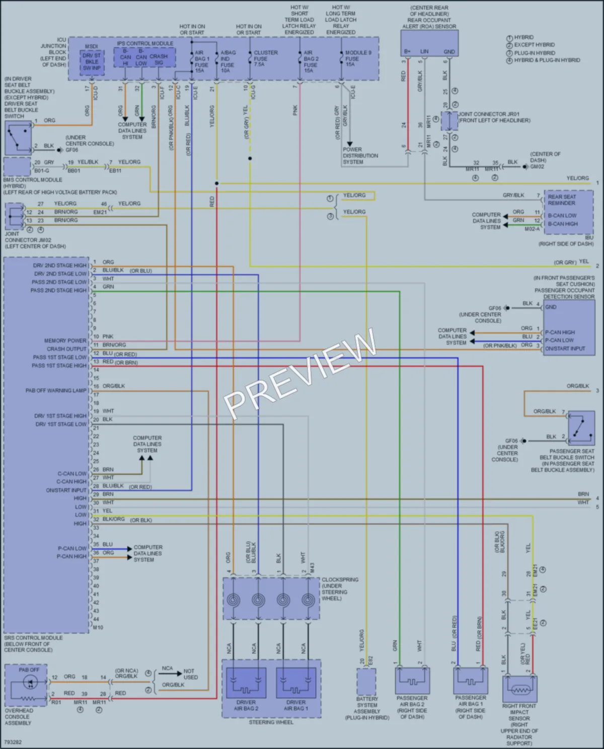2022 Hyundai SantaFePlugIn Supplemental Restraints wiring diagram preview