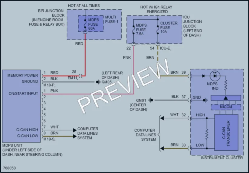 2022 Hyundai Sonata Electronic Power Steering wiring diagram preview