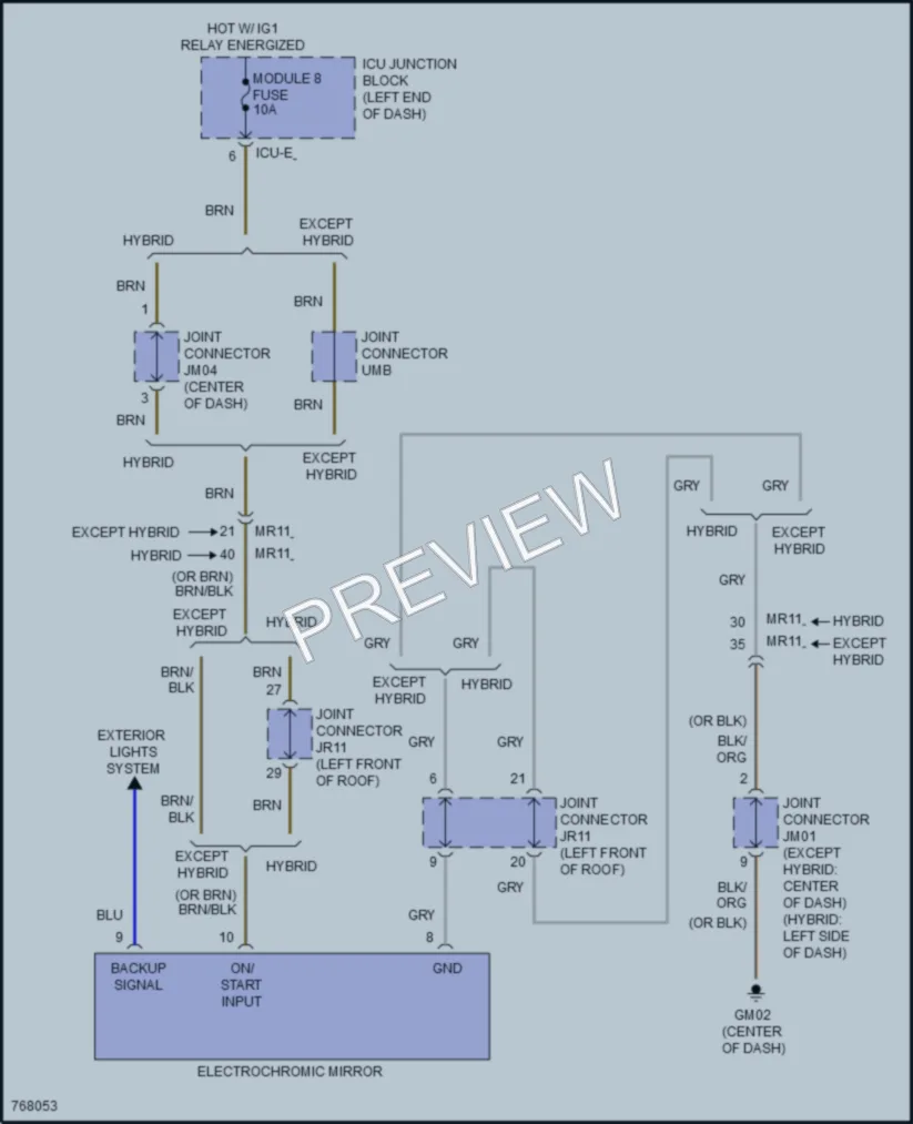 2022 Hyundai SonataHybrid Power Mirrors wiring diagram preview