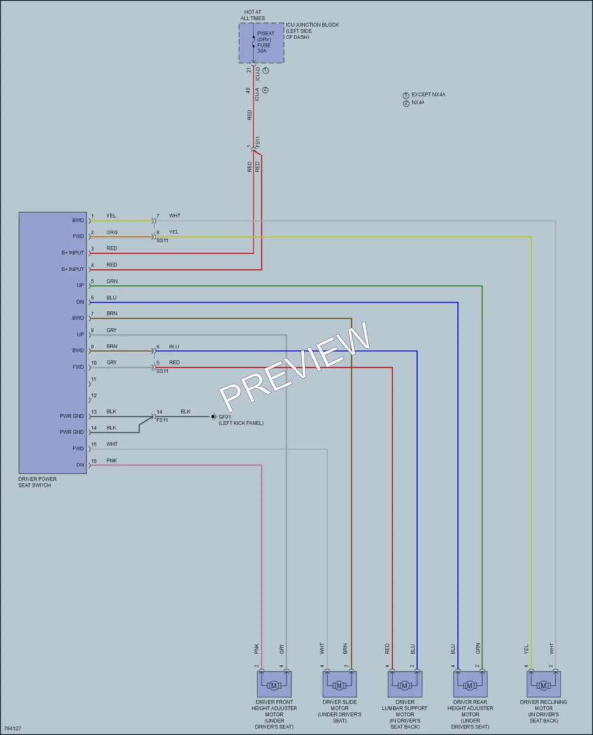2022 Hyundai Tucson Power Seats wiring diagram preview