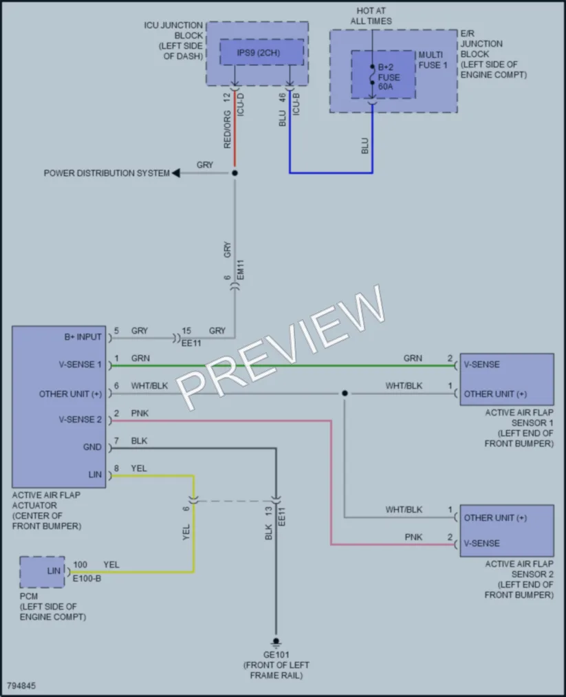 2022 Hyundai TucsonHybrid Active Bodyworks wiring diagram preview