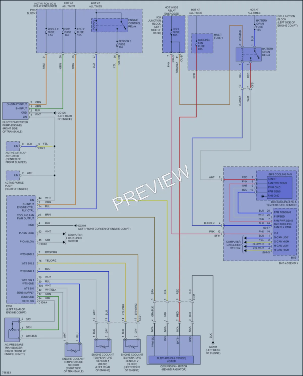 2022 Hyundai TucsonHybrid Cooling Fan wiring diagram preview