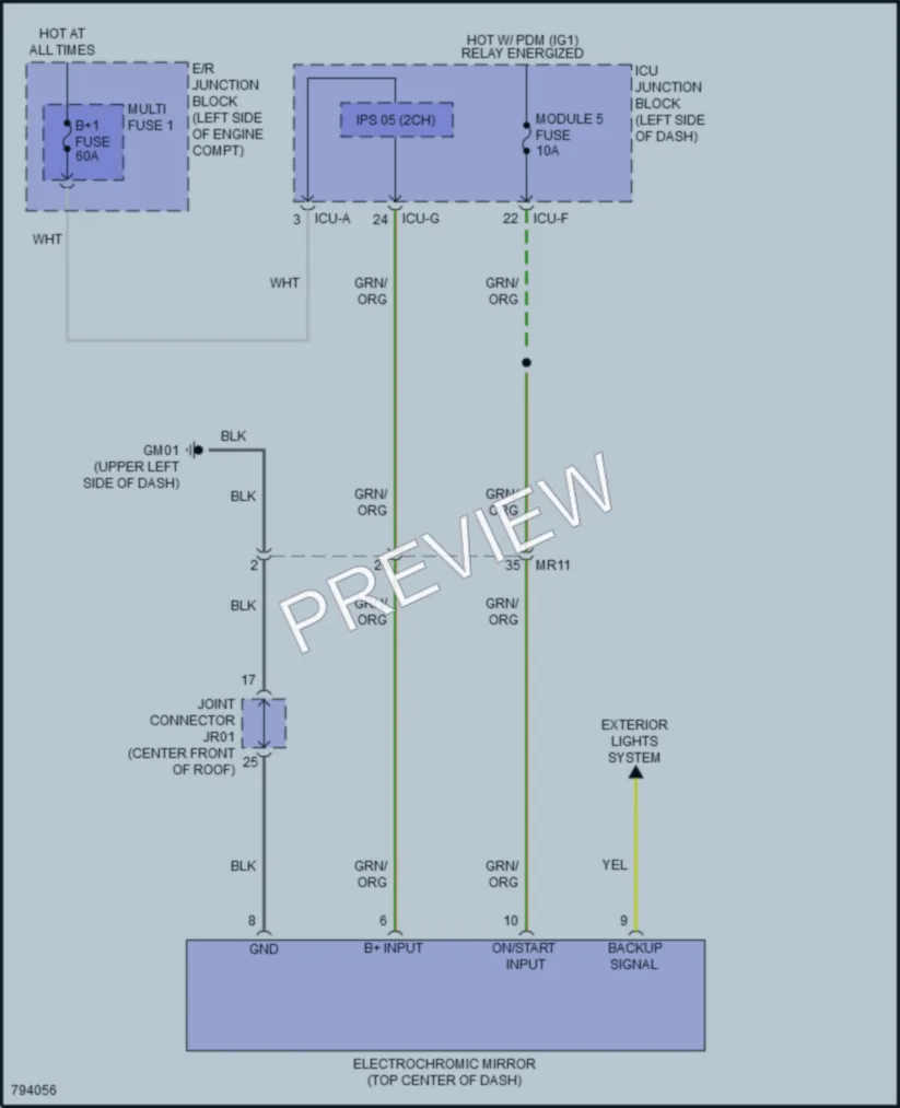 2022 Hyundai TucsonHybrid Power Mirrors wiring diagram preview